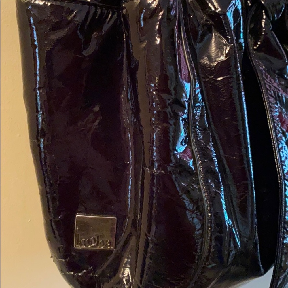 Kooba black patent leather shoulder bag
